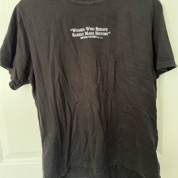 Black Graphic Tee with Quote - Picture 1 of 6